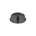 Ceiling canopy FITU 1, round, incl. strain relief, black