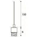 Pendelleuchte FENDA, 150cm, mit offenem Kabel, E27, ohne Schirm, Schwarz