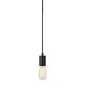 SLV Pendelleuchte FITU PD, E27, Länge 9.1cm, Pendel 500cm, mit offenem Kabelende, Schwarz