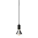 SLV Pendelleuchte FITU PD, E27, Länge 9.1cm, Pendel 500cm, mit offenem Kabelende, Schwarz