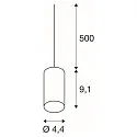 SLV Pendelleuchte FITU PD, E27, Länge 9.1cm, Pendel 500cm, mit offenem Kabelende, Schwarz