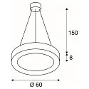 LED Pendelleuchte MEDO RING 60, 33W 3000K 2200lm 105°, dimmbar 1-10V, schwarz