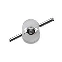 SLV COMET, Wire luminaire for TENSEO low-voltage wire system, QR-C51, partly satinated glass, chrome
