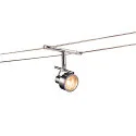 Seilleuchte SALUNA QR-C51 für TENSEO 12V Niedervolt-Seilsystem, drehbar, schwenkbar, Chrom