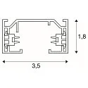 1-Phasen Hochvolt-Schiene, Aufbauversion / Pendelversion, 220-240V AC, Aluminium, 100cm, silbergrau