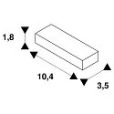 SLV Einspeiser für 1-Phasen HV-Stromschiene, Aufbauversion, Erde rechts, Silbergrau