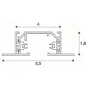 SLV 1-Phasen Hochvolt-Schiene, Einbauversion, 220-240V AC, Aluminium, 200cm, weiß