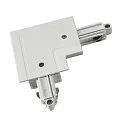 Eckverbinder für 1-Phasen HV-Stromschiene,Einbauversion, Schutzleiter innen, weiß