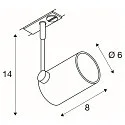 SLV 1-Phasen Strahler BIMA 1, 1-flammig, 1x GU10, IP20, inkl. Adapter, silbergrau