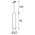 SLV 1-HV-phase-track pendant luminaire ENOLA B, GU10 QPAR51, incl. Adaptor, white