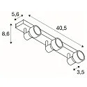 SLV Wall luminaire PURI 3 Ceiling luminaire, GU10, max. 3x50W, with Decoring, white