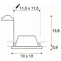 SLV Recessed luminaire PLASTRA Downlight, GU10, square, white