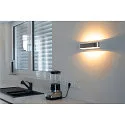 SLV Wandleuchte ASSO LED 300, oval, 2x5W LED, 3000K, alu gebürstet/weiß