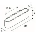 SLV Wandleuchte OSSA 300, R7s 118mm, QT-DE12 max.120W, Oval, Up/Down, Schwarz
