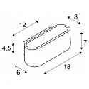 Wandleuchte OSSA 180, R7s 78mm, QT-DE12 max.100W, Oval, Up/Down, Weiß