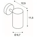 SLV Wand- und Deckenstrahler ENOLA B SINGLE SPOT, 1-flammig, GU10, IP20, dreh- und schwenkbar, Aluminium, schwarz