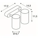 SLV Wall-/Ceiling spot  ENOLA B DOUBLE SPOT, 2-heads, 2x GU10 QPAR51,  rotatable, swivelling, aluminium, white