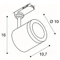SLV LED 3-Phasen Strahler ENOLA C TRACK, 11W 3000K 1040lm 55°, kardanisch, schaltbar, inkl. Adapter, weiß