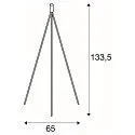 FENDA Floor lamp II tripod, E27 max. 40W, H 133.5cm, shade excl., black