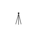 Tischleuchte FENDA II, TRIPOD, E27, mit Schnurschalter ohne Schirm, Aluminium, schwarz