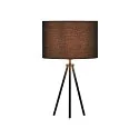 SLV Tischleuchte FENDA II, TRIPOD, E27, mit Schnurschalter ohne Schirm, Aluminium, schwarz
