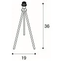 SLV Tischleuchte FENDA II, TRIPOD, E27, mit Schnurschalter ohne Schirm, Aluminium, schwarz