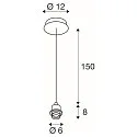 SLV Pendant luminaire FENDA E27 Pendant rod, shade excl., chrome
