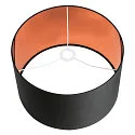 SLV Textil-Schirm FENDA, Zylindrisch, Ø 45.5cm / Höhe 28cm, Schwarz / Kupfer