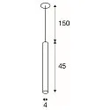 SLV Premium-LED Pendelleuchte HELIA 40 PD, Einbauversion, 9W 3000K 700lm 30°, Schwarz