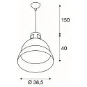 Pendelleuchte / Reflektorleuchte PARA 380, Ø 38cm, E27 max. 20W (LED)