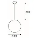 SLV Pendelleuchte ROTOBALL 25 weiß, E27, max. 24W