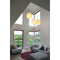 SLV Pendelleuchte ROTOBALL E27, silbergrau, weisser Kunststoff, E27, max. 60W
