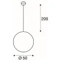 SLV Pendelleuchte ROTOBALL E27, silbergrau, weisser Kunststoff, E27, max. 60W