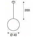 SLV Pendelleuchte ROTOBALL 40, weiß, E27, max. 24W
