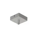 Zubehör für LED Pendelleuchte GLENOS - Deckenrosette, 8.5 x 8.5 x 2,7cm, mit Zugentlastung, Silbergrau