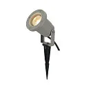 SLV Outdoor Spießleuchte NAUTILUS 10, IP65 IK04, GU10 QPAR51 max. 35W, mit IP-Steckerkabel, dreh- und neigbar, Silbergrau matt