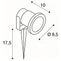 SLV Outdoor Spießleuchte NAUTILUS 10, IP65 IK04, GU10 QPAR51 max. 35W, mit IP-Steckerkabel, dreh- und neigbar, Silbergrau matt