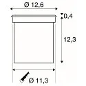 LED Outdoor Bodeneinbauleuchte ROCCI, IP67 IK08, 8.6W 3000K 580lm 120°, schaltbar, starr, Edelstahl 316, Blende rund