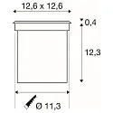 LED Outdoor Bodeneinbauleuchte ROCCI, IP67 IK08, 8.6W 3000K 580lm 120°, schaltbar, starr, Edelstahl 316, Blende eckig