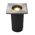 LED Bodeneinbaustrahler SOLASTO, IP67 IK08, GU10 QPAR51, Edelstahl 304, befahrbar (0.6t), verstellbar, Eckig