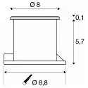 SLV Outdoor LED Bodeneinbaustrahler DASAR® FLAT 80, IP67 IK08, 230V, 7W 3000K 520lm 125°, Edelstahl gebürstet, begehbar