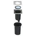 SLV Boden-Einbauleuchte DASAR EXACT, IP67 IK08, GU10 QPAR51 (exkl.), Edelstahl 316 / Glas, kardanisch, befahrbar, Edelstahl, eckig