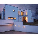 SLV Außenleuchte BULAN Wand-/Deckenleuchte, rund, E14, max. 60W, satiniertes Glas, silbergrau