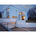 SLV Außenleuchte BULAN Wand-/Deckenleuchte, rund, E14, max. 60W, satiniertes Glas, silbergrau
