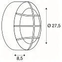 SLV Wandleuchte BULAN GRID, rund, E27, max. 2x25W, weiß