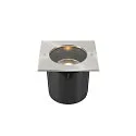 SLV Outdoor Bodeneinbaustrahler DASAR® 215, IP67 / IP65 IK08, GU10 QPAR111 max. 75W, Edelstahlblende 316, begehbar, Eckig