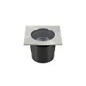 SLV Outdoor Bodeneinbaustrahler DASAR® 215, IP67 / IP65 IK08, GU10 QPAR111 max. 75W, Edelstahlblende 316, begehbar, Eckig