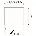 SLV Outdoor Bodeneinbaustrahler DASAR® 215, IP67 / IP65 IK08, GU10 QPAR111 max. 75W, Edelstahlblende 316, begehbar, Eckig