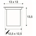 SLV Outdoor Bodeneinbaustrahler DASAR® 115, IP67 IK08, eckig / Austritt eckig, GU10, Edelstahl-Blende 316, befahrbar, kardanisch