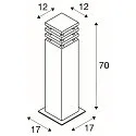 SLV Outdoor Stehleuchte RUSTY® SQUARE 70, IP55, E27 TC-DSE max. 11W, FeCSi-Stahl gerostet, 70cm